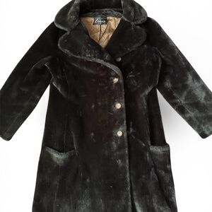 Luxurious Black Faux Fur Coat